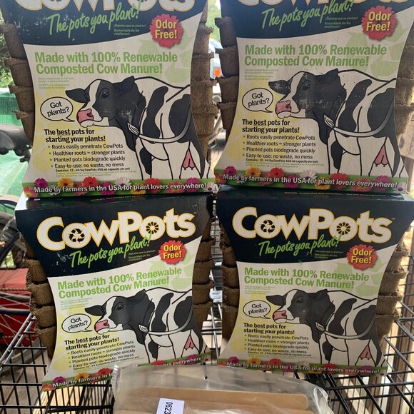 GARDENING supplies - 4 NIB CowPots # 4 Plantable 4 in, 6 Tray (12-Pack) 48 pots - Picture 1 of 7